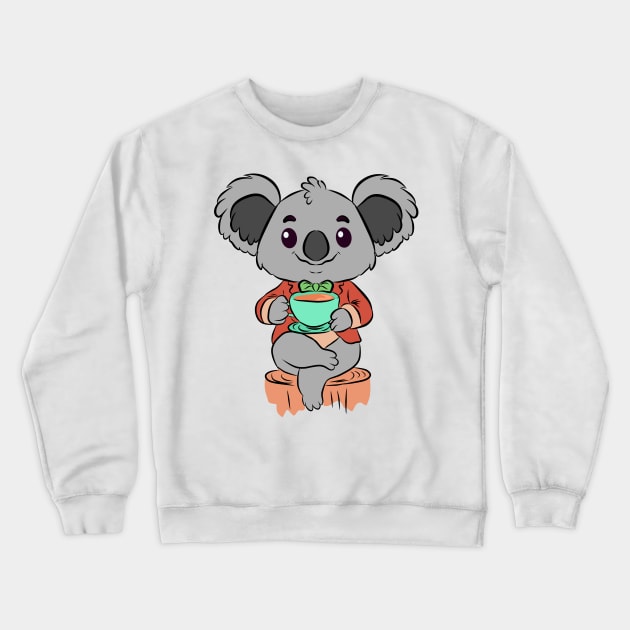 Koala drinking tea Crewneck Sweatshirt by VinsendDraconi